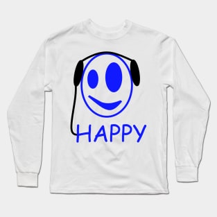 Happy Music Face Long Sleeve T-Shirt